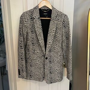 DKNY Black and White Textured Jacket